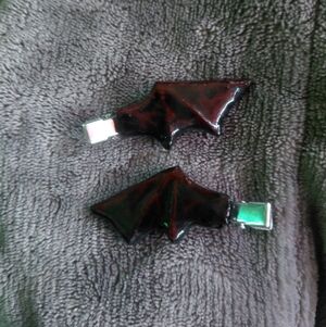 Black Bat Wing Hair Clips 2 Piece Set